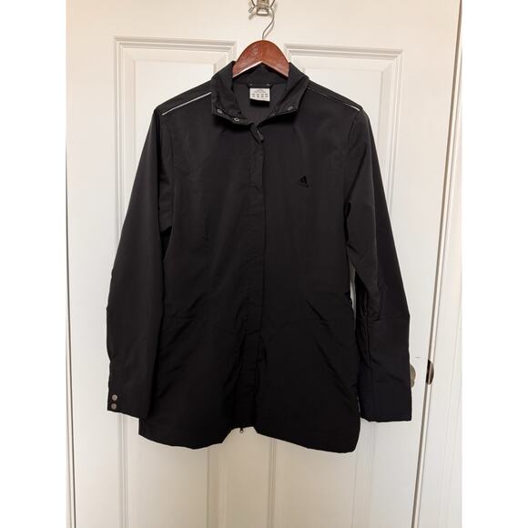 Vintage Adidas Women’s Climaproof Track Jacket Black Full zip front Medium - Picture 1 of 16